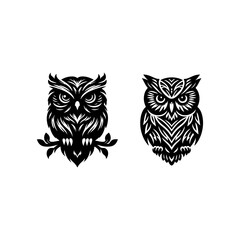 Owl Silhouette white background