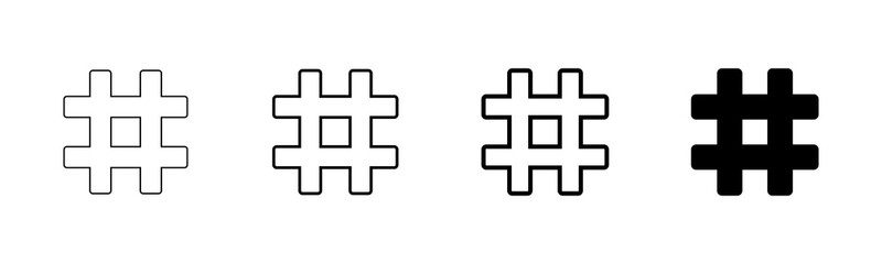 Obraz premium Hashtag icon vector isolated on white background. hashtag vector icon