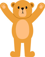 Fototapeta premium cute little cub holding raising hand illustration