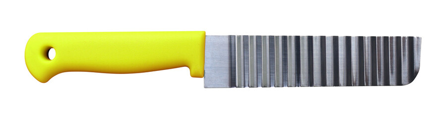 Stainless wave knife on transparent background