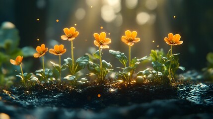 Tim elapse sprouting of sprouts from the ground 