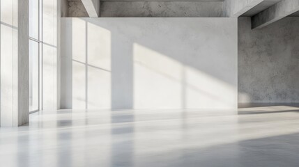 Obraz premium Empty Loft Room with Sunlight