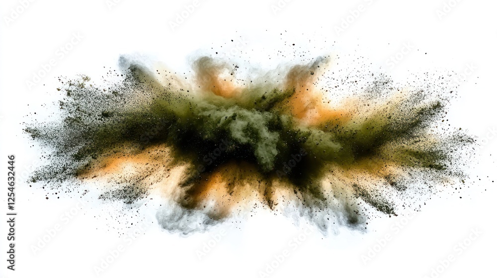 Poster colorful explosion of powder creating dynamic effect