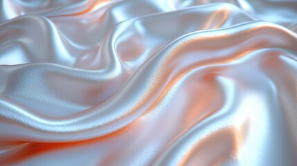 Obraz premium Soft, shimmering satin fabric draped elegantly, reflecting light with gentle folds and curves