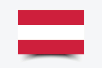 Austria flag. Flag icon. Standard color. Standard size. A rectangular flag. Computer illustration. Digital illustration. Vector illustration.