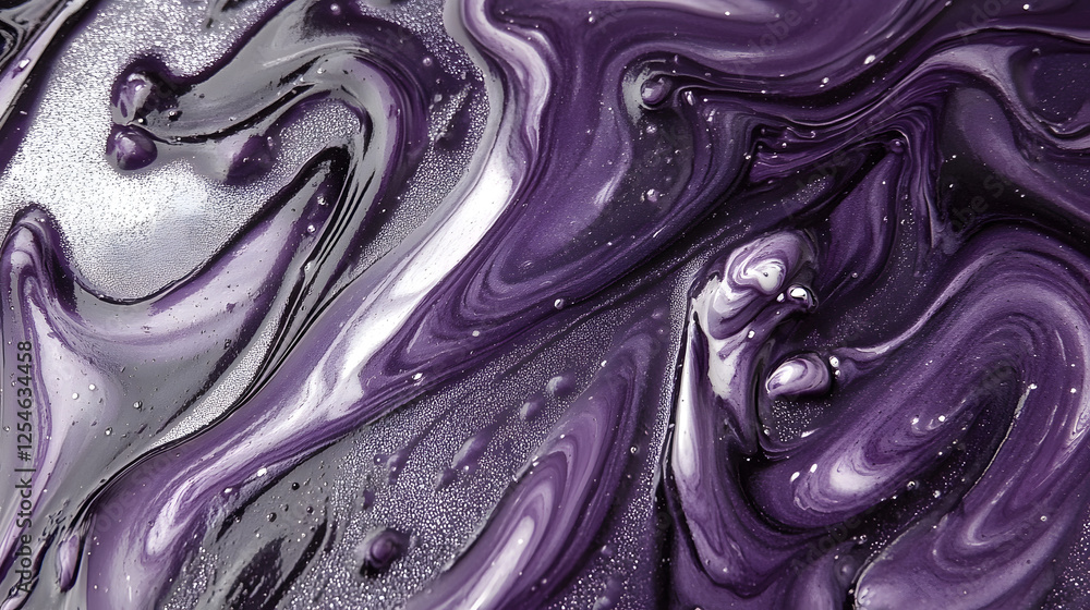 Poster Purple and black marble background with dramatic swirls and textured patterns for abstract design projects