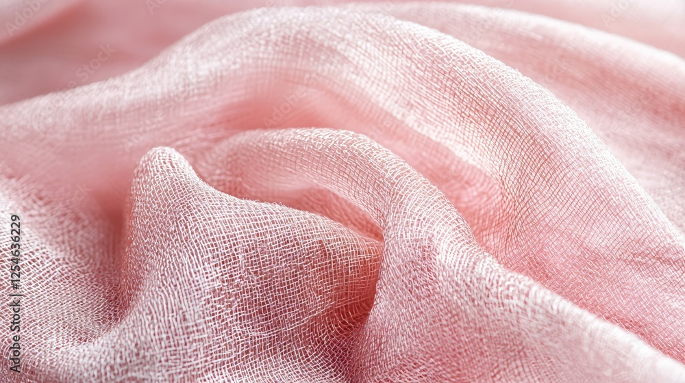 Poster delicate pink fabric texture with soft folds and subtle light creating a gentle ambiance
