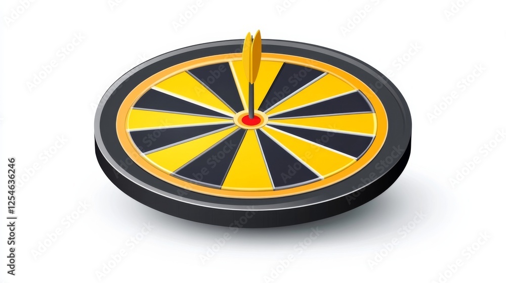 Poster decorative dartboard with bold colors and sharp design placed in a minimalist setting for game enthu