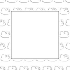 weather frame. doodle weather square frame. hand drawn weather frame background. weather background