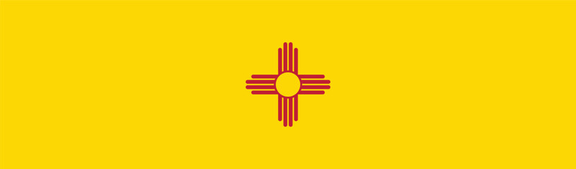 Flag of New Mexico. New Mexico state flag long banner digital vector illustration