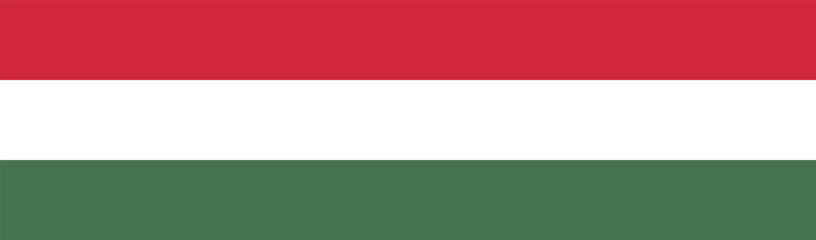 Flag of Hungary. Hungary flag long banner digital vector illustration