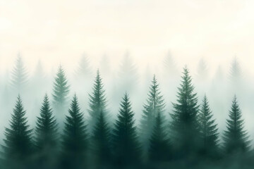 Fototapeta premium Misty Forest Illustration