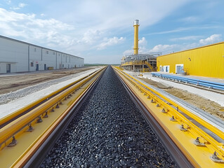 Factory Rail Tracks, Industrial Site, Transportation