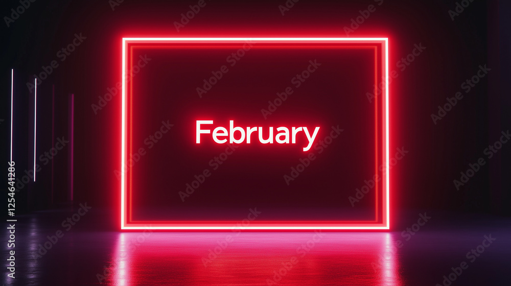 Poster a bold red rectangle animation on a black background, with the word 