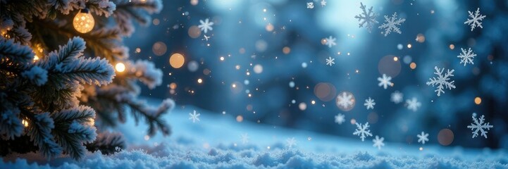 Fototapeta premium Glittering snowflakes fall gently on a frosty windowpane, snowflake, window, decorations