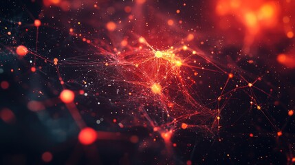 Obraz premium Abstract Network of Red Lights