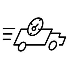 Simple Delivery Outline Icon - Logistics and Shipping Services