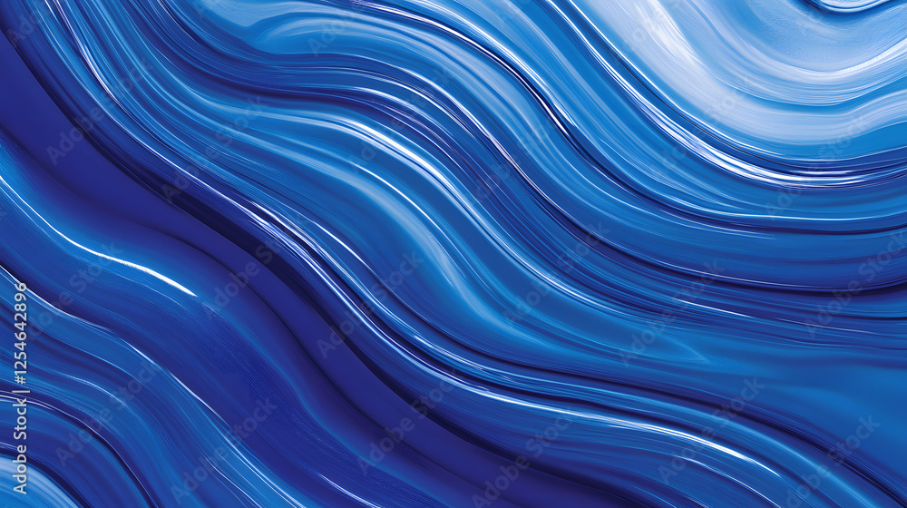 Poster blue abstract background with dramatic swirling patterns and glowing elements in a visually striking