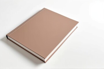 Closed book mockup with blank cover on white background, customizable design for branding or publishing