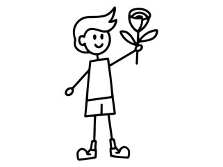 Man Holding Rose Valentines Day