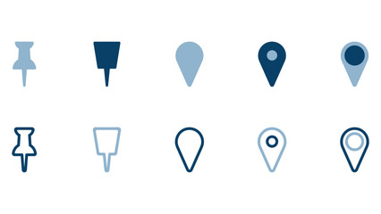 さまざまなピンのアイコンイラストセット