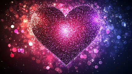 Fototapeta premium Sparkling Heart: A Glimmering Celebration of Love