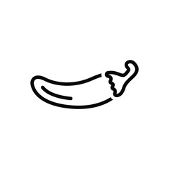 Black line icon for chili
