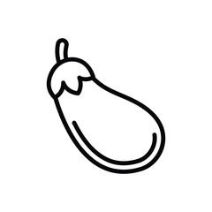 Black line icon for eggplant