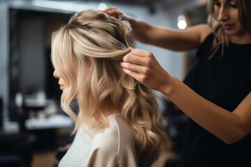 Obraz premium Hairdresser hairstyle female adult.