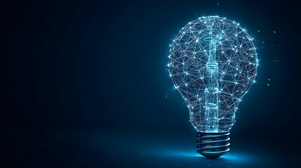 Glowing Idea Network, Dark Background, Innovation Concept