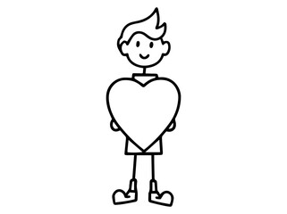 Valentine Day Man Holding Heart Illustration