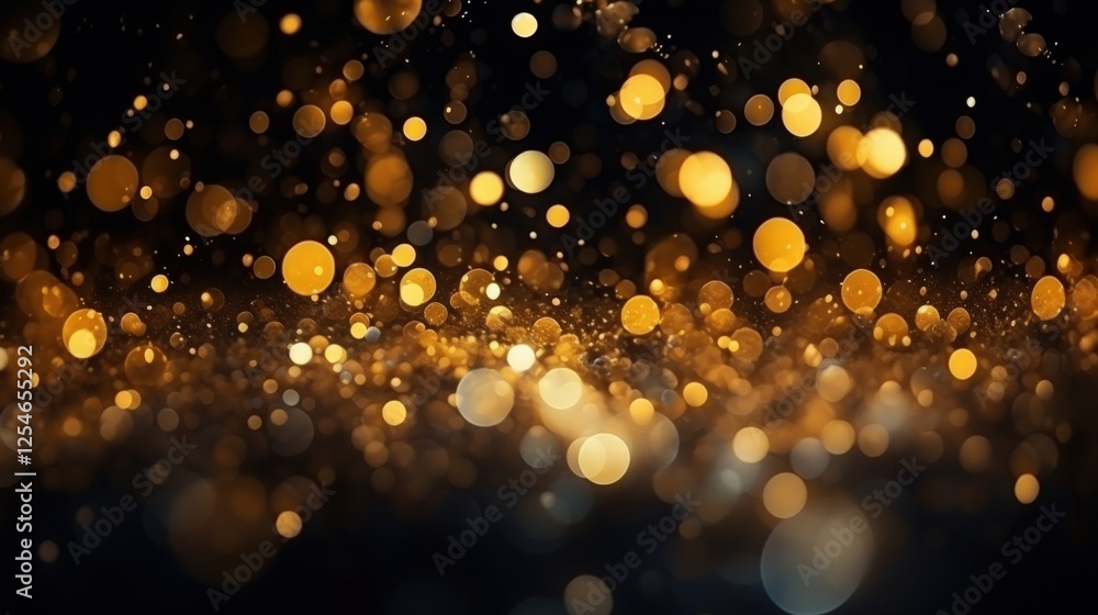 Poster sparkling golden glitter background with bokeh effect and shimmering lights for artistic and creativ