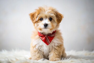 Adorable Puppy Posing for Product Photography: Cute Dog Stock Photo