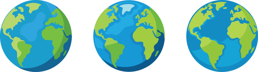 set of globe with earth vector, vector and illustration, vector style