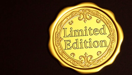 "Limited Edition" &ndash; A classic gold seal emphasizing exclusive, rare, and high-value collectible items.