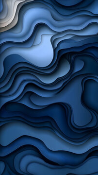 Abstract Blue Wave Background Illustration
