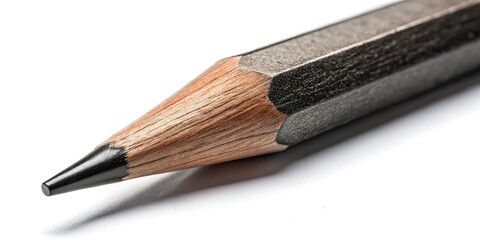 Fototapeta premium Isolated Black Pencil on White Background - High-Resolution Stock Photo
