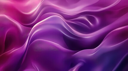 Obraz premium Abstract purple waves with smooth curves and light reflections creating a dynamic background