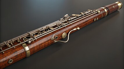 Contrabassoon 3D Render, Wood and Brass Detail, Classical Instrument