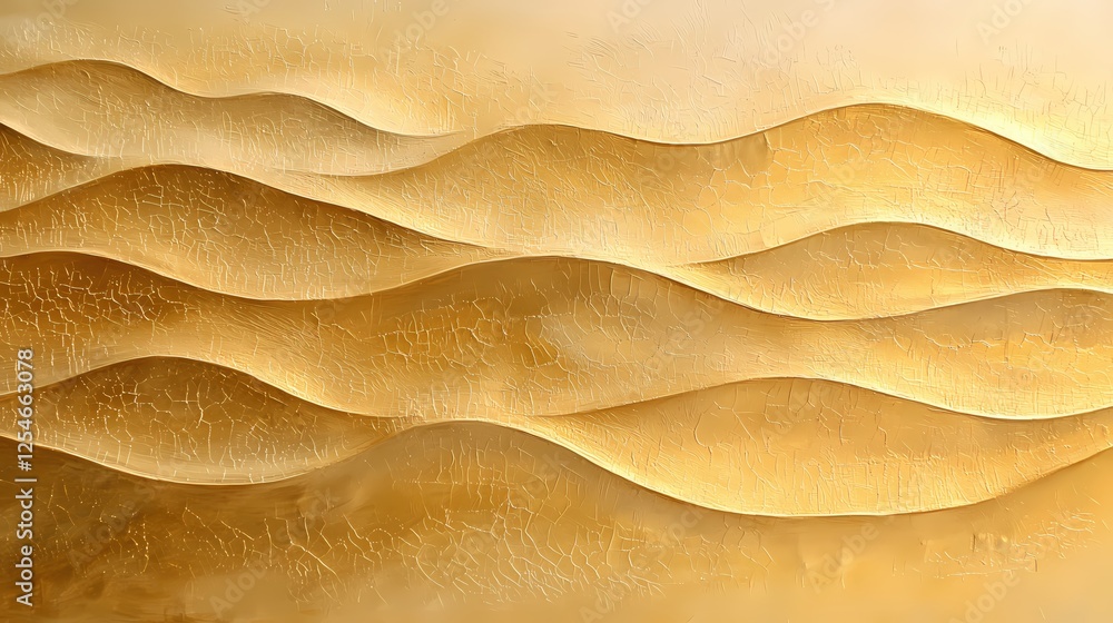 Poster abstract golden waves texture with cracked surface for elegant background design material