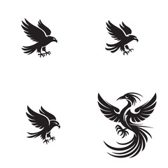 A collection of silhouette black flame tatoo patterns against a white background. 