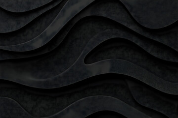 Fototapeta premium Dark Abstract 3D Wave Background Illustration