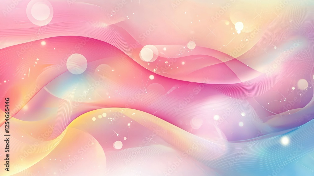 Aufkleber abstract pastel dreamscape with flowing lines and soft light creating a serene atmosphere
