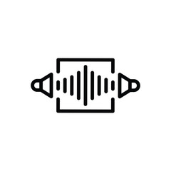 Black line icon for voice