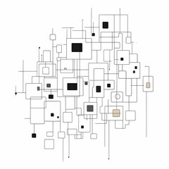 Abstract Geometric Illustration Black White Beige