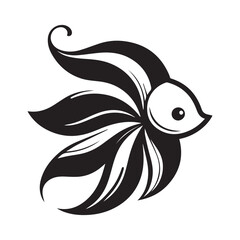 2d angel fish logo on a white background