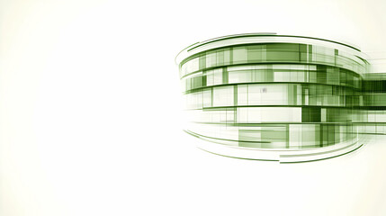 Abstract Green Architectural 3D Illustration