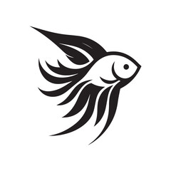 2d angel fish logo on a white background