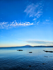 Sunset view of Osorno Volcano and Llanquihue Lake, Puerto Varas, Patagonia, Chile