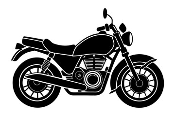 Fototapeta premium simple Motorbike silhouette on White Background.